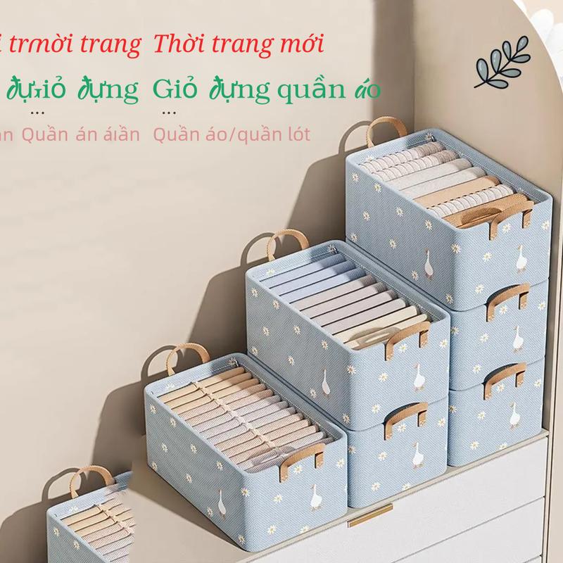 Hộp đựng đồ Hộp vải đựng quần áo chăn màn khung thép chắc chắn Túi vải đựng đồ gọn nhẹ tối ưu không gian 2