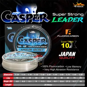 FIRELOCK CASPER PREMIUM 100% FLUOROCARBON LEADER 25 METER | SENAR PANCING LEADER RIPTIDE BLACK MAGIC FLUOROCARBON 100% FLUORO WARNA BENING Victory Tackle Online