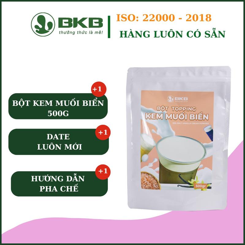 Bột topping kem muối biển BKB gói 500gram dùng trong cà phê kem muối hồng trà trà sữa