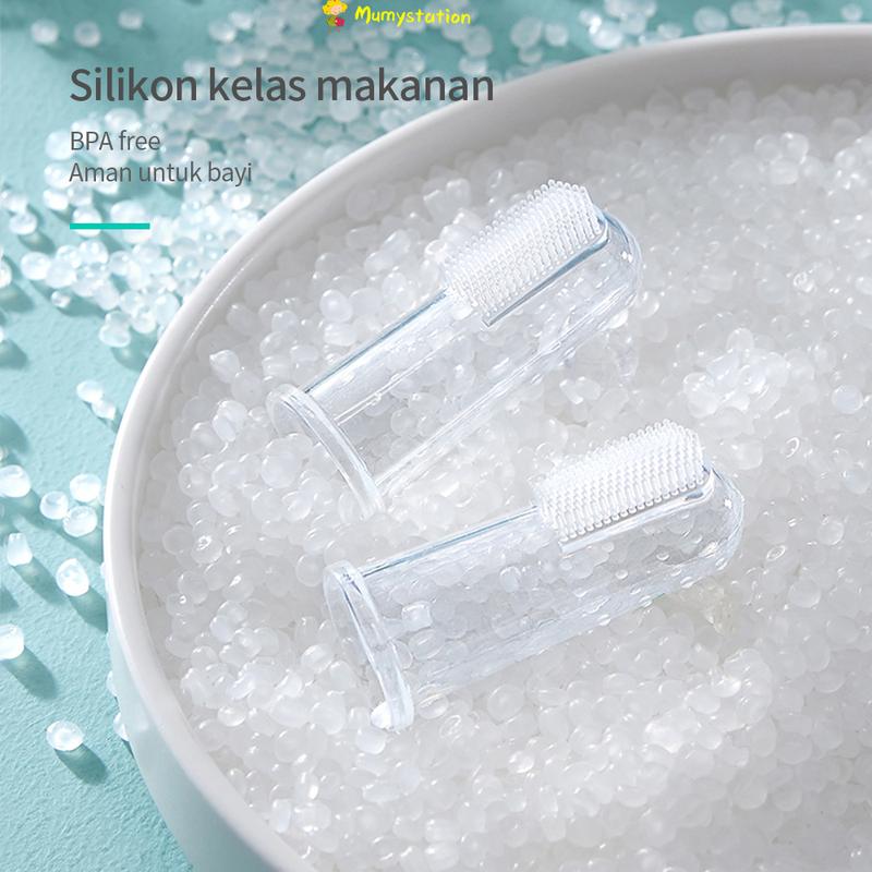 Product Introduction of Sikat Gigi Silicon Bayi - Finger Tooth Brush - Pembersih Mulut Bayi Biru Merah Putih 16