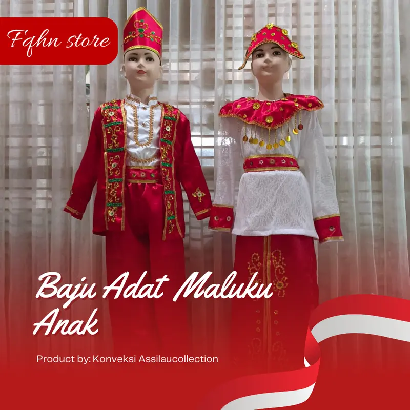 Baju adat anak MALUKU satuan (Laki/Cewek) 0