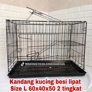 KANDANG KUCING MURAH 2 TINGKAT SIZE L 60X40X50