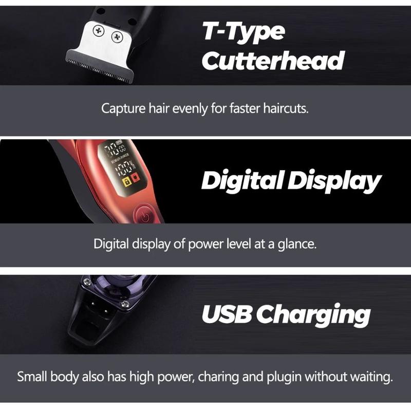 SHINON Alat Cukur Rambut Elektrik Mesin Cukur Rambut Alat Potong Rambut Hair Clipper Electric Metal Design 2
