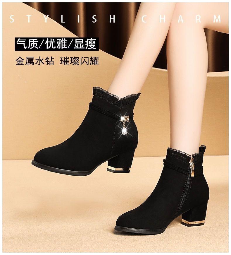 Product Introduction of Bốt Nữ, Mỏng Và Dày, Hàng Mới Về, Bốt Cao Gót, Chất Liệu Da Lộn, Bốt Ngắn, Dễ Phối Đồ Với Trang Phục Mùa Thu, Bốt Nữ Shoes Boot 2