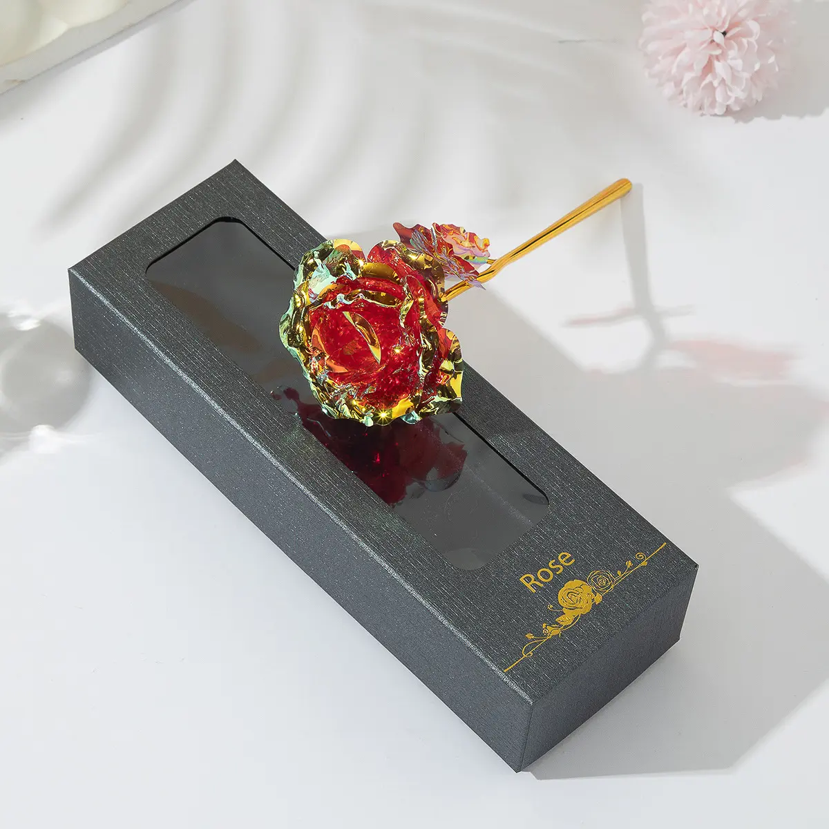 Gift Box with Gold Foil Roses for Girlfriend, Mother's Day, Valentine's Day, Event Gifts, Teacher's Day, Artificial Rose Gifts, Birthday Gifts