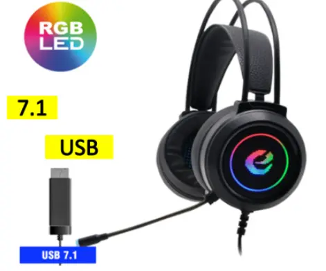 Tai nghe có dây  7.1 cỗng USB - Led R&G - nghe hay Earphone