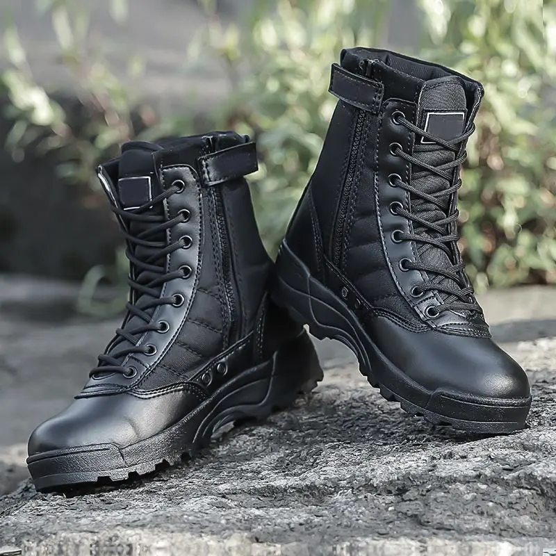 [Free Gift]Tactical Boots for Men Ultralight Shoes  Non Slip Biker Boots Casual Mountaineering Boots