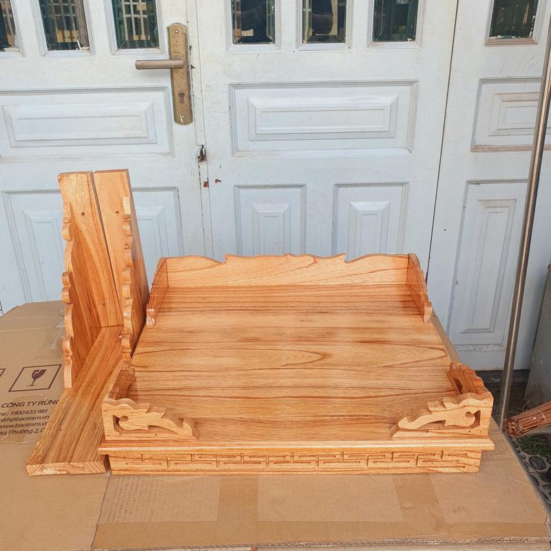 Bàn thờ treo tường gỗ Xoan ngang 40cm và 50cm - 2 màu - Kèm cặp ke gỗ