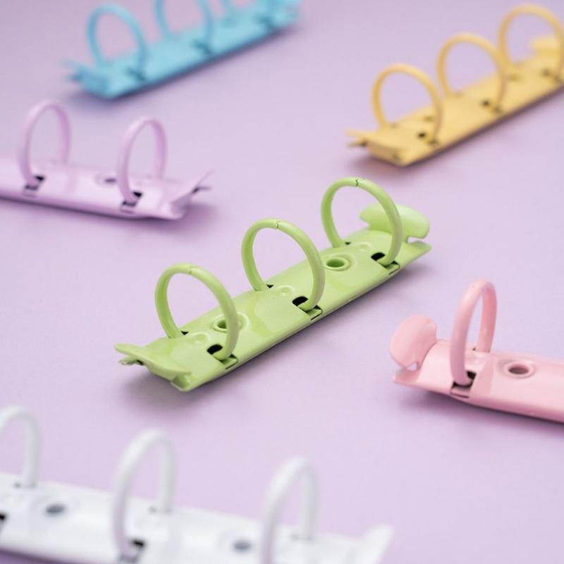 Colorful Detachable Metal Spiral Rings Binder Clip DIY Diary A8 Paper Binder Clips Album High Quality Loose Leaf Ring File Folder 3