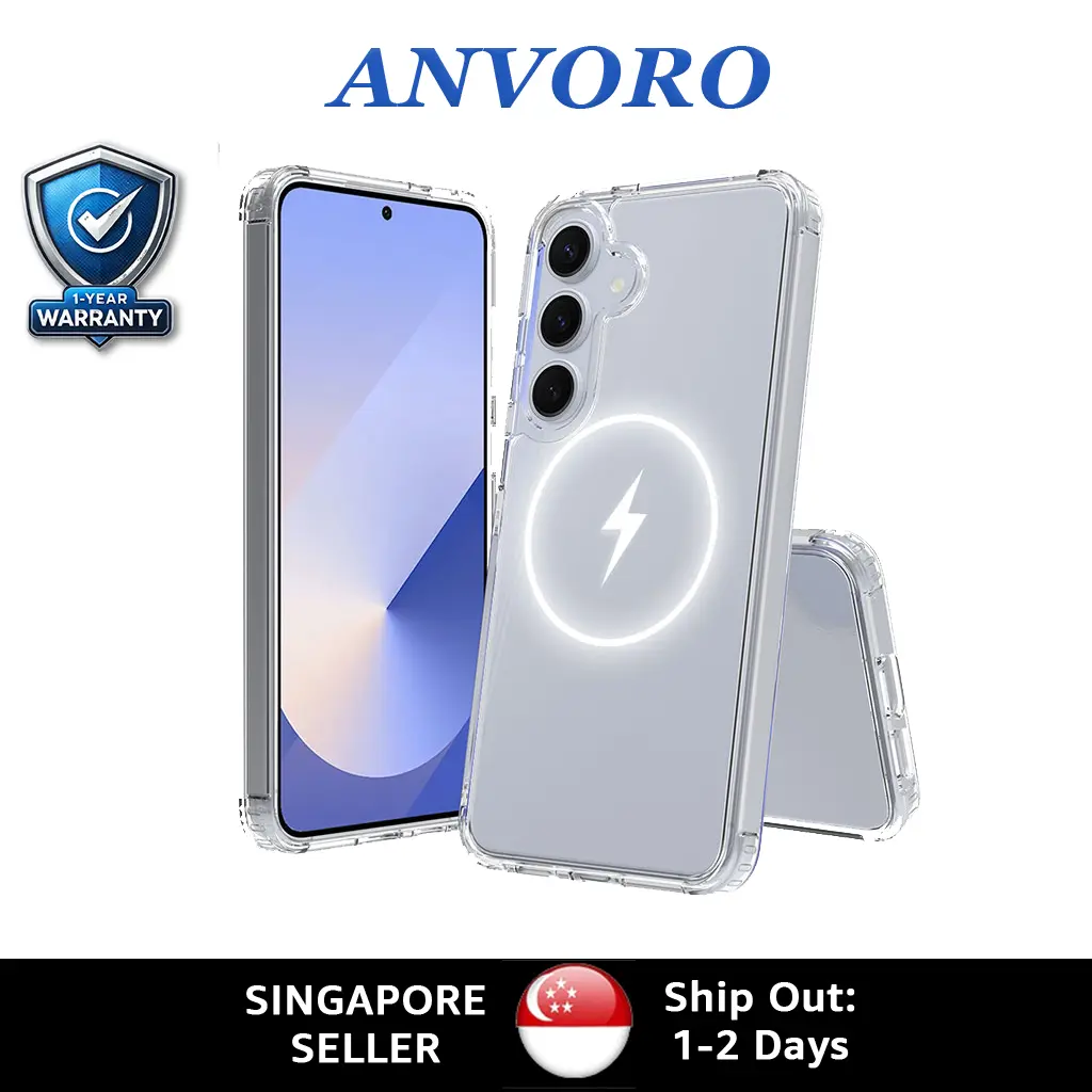 Anvoro Clear Magnetic Samsung S25 Ultra/S24 Case | Full Protective Cover | Anti-Scratch & Drop-Resistant