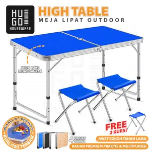 HUGO Meja Makan Lipat Set Koper Meja Camping Outdoor Portable Multifungsi