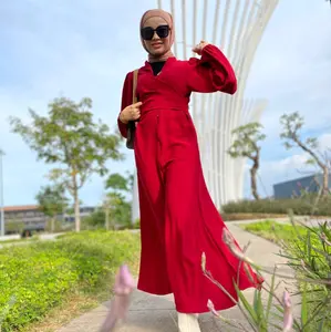 MyVilova - Jumpsuit F Wanita Lengan Balon Bisa COD Jumpsuit Wanita Crincle Airflow M L XL Terlaris One Set Crincle Fashion Muslim Wanita Jumpsuit Terbaru