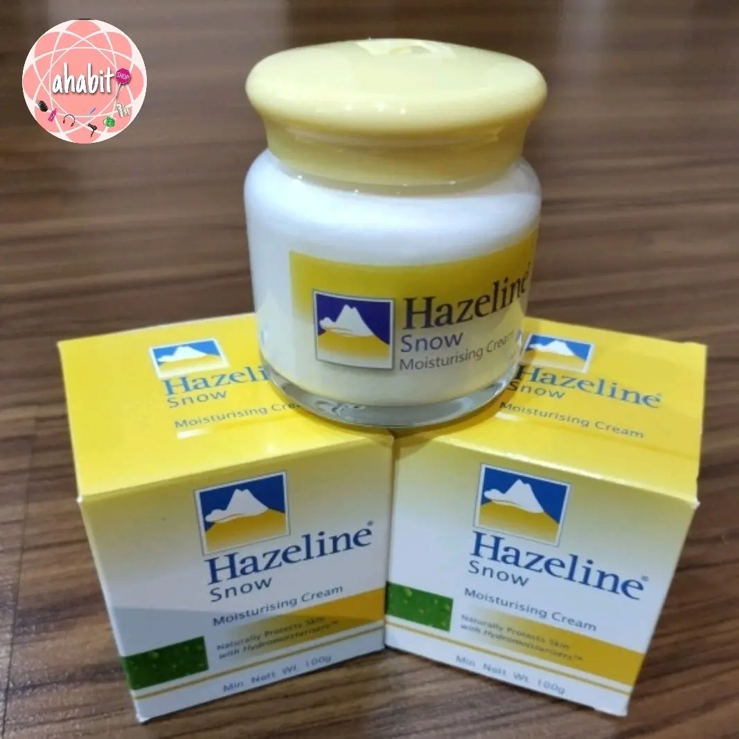 HAZELINE Snow Moisturising Cream-100gr Original Malaysia (KUNING) Wajah Pelembab Mencerahkan