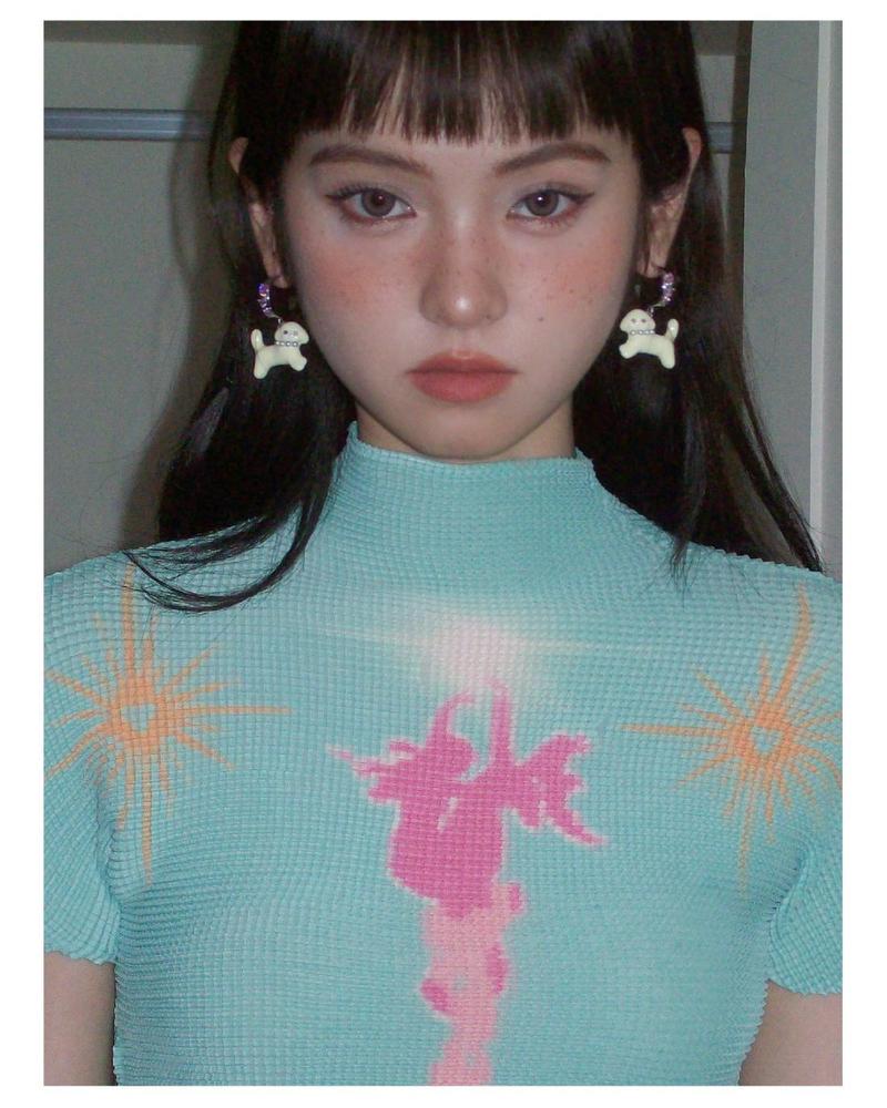 Product Introduction of Dog Eardrops Earrings Heart-Shaped Zircon Niche Earrings Ornament woman gelang  tangan 3