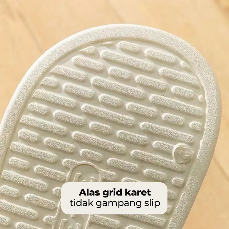 Muzy Sendal Wanita Terbaru Jelly Karet Sandal Slop Flat Rumahan Empuk Elastis Sendal Anti Slip HSN110 Pink 1
