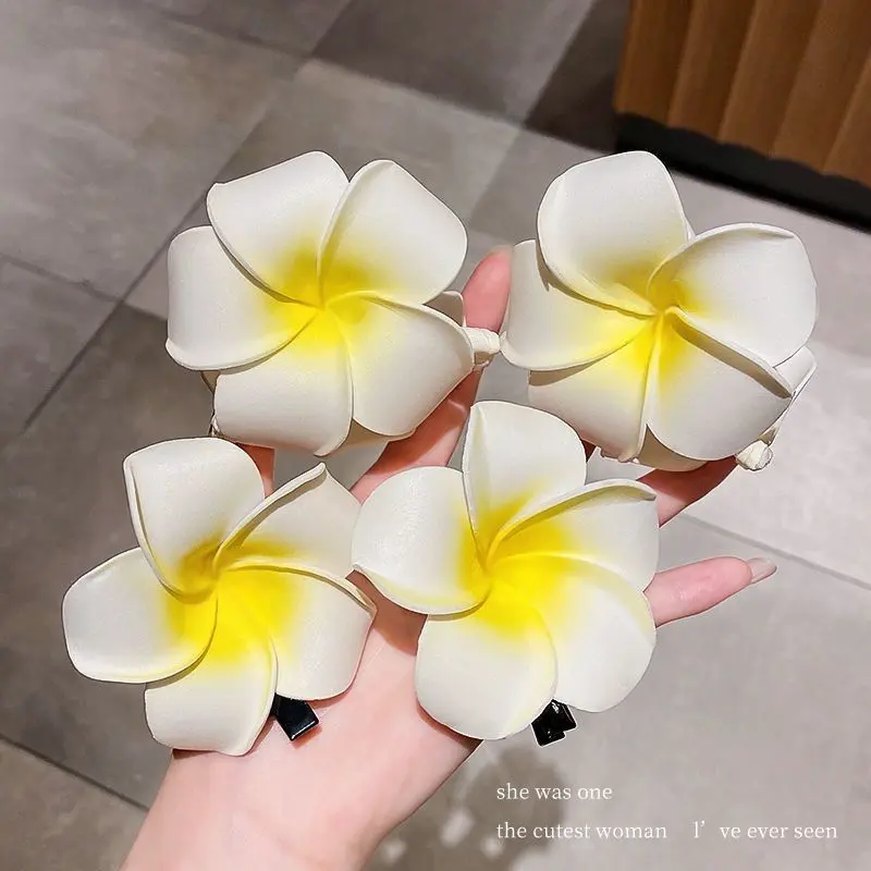 [30 Days Hot Sale 7700 Pieces] Korean Style Sweet Pearl Egg Flower Hair Clip Dai Festival Hair Accessories Beach Vacation Flower Side Clip Hairpin Hair Ornament