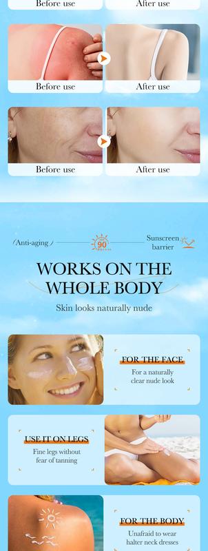 Product Introduction of Sunscreen Anti-Light Old Repair Refreshing UV Protection Sunscreen Lotion Spf90 17