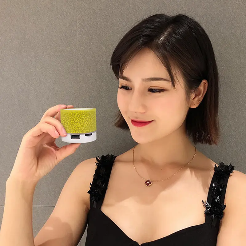 Vrfirvn - Loa Bluetooth-compatible di động A9, đèn LED nứt, đĩa U, thẻ TF, loa siêu trầm, máy nghe nhạc điện thoại 8