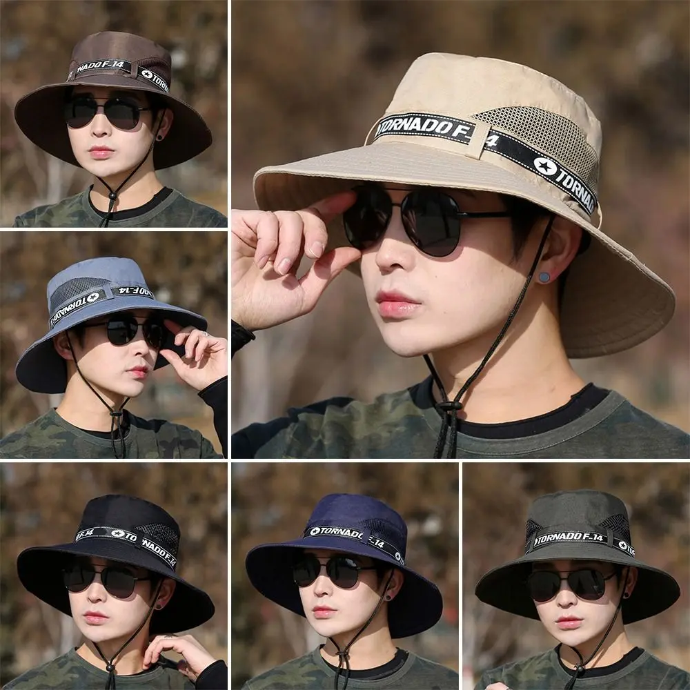 Mũ Bucket Rộng Vành Ngoài Trời, 1 Mảnh, Đi Bộ Đường Dài, Sombrero Gorro, Mũ Chống Tia UV, Thích Hợp Để Câu Cá Mùa Hè Và Cắm Trại, Mũ Chống Nắng, Dành Cho Nam Và Nữ