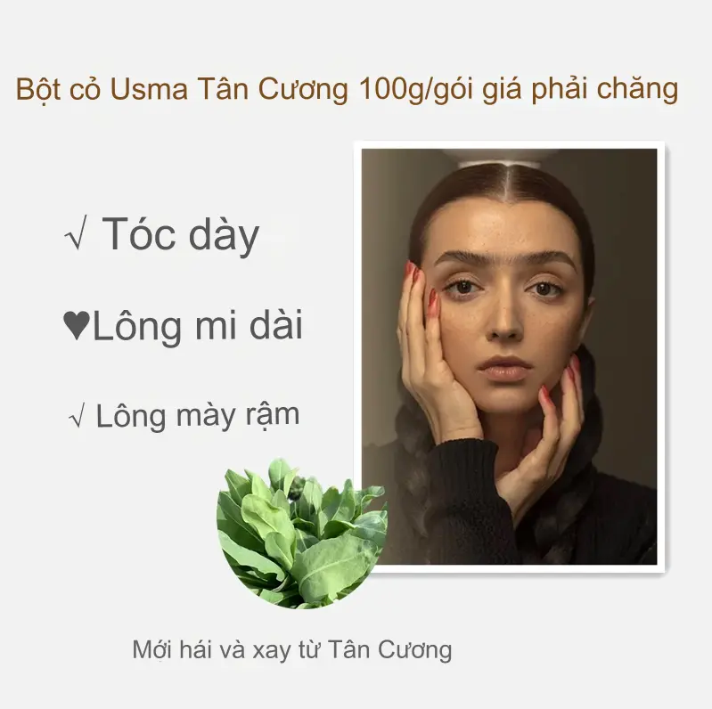 Bột cỏ Usman Tân Cương kích thích mọc tóc, nuôi dưỡng tóc dày, chân mày và đường chân tóc 3