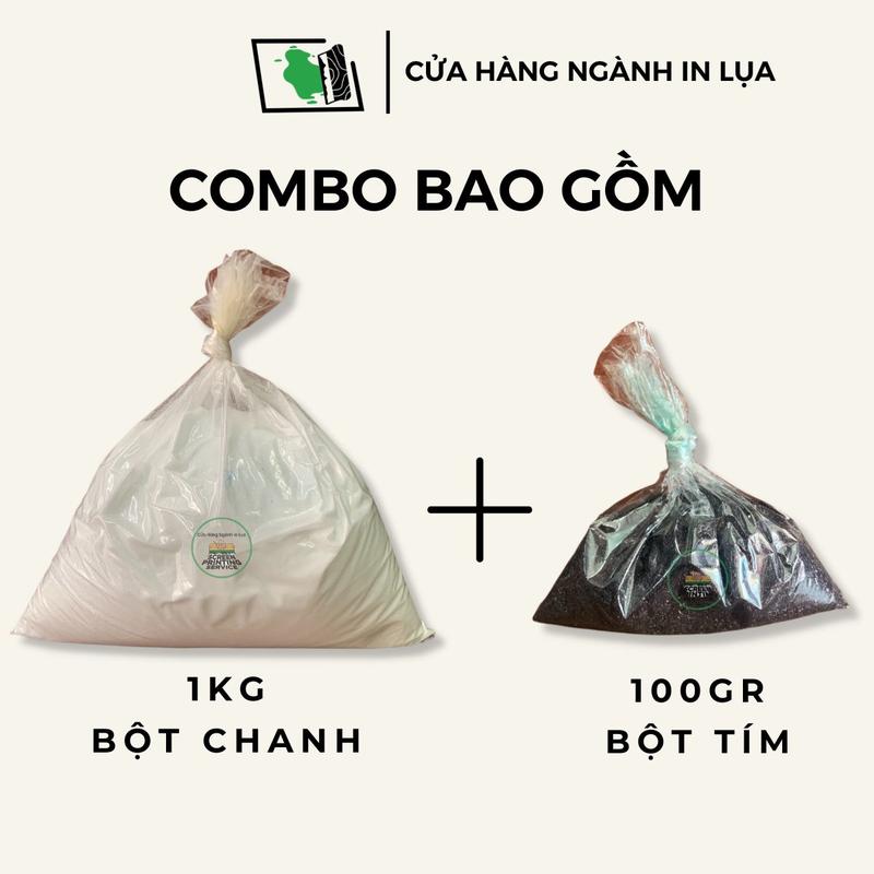 Combo 1kg bột chanh + 100gr bột tím tẩy vết ố vàng, tẩy mốc, thâm kim, tẩy trắng quần áo