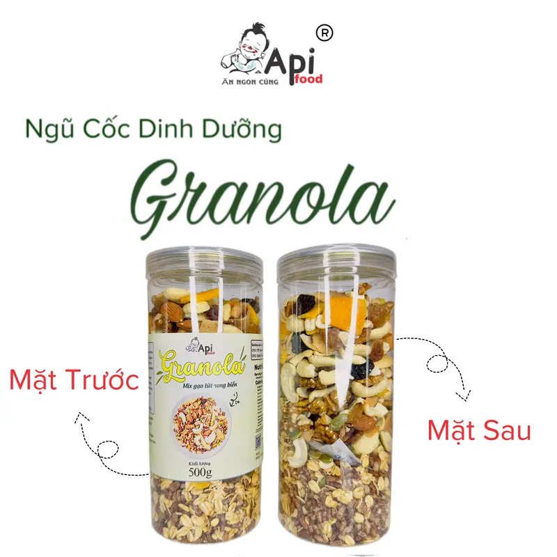 [COMBO 3 TẶNG 1 + QUÀ TẶNG] 2KG Ngũ Cốc Granola 30% Yến Mạch Api Food - Ăn Vặt Api Food 6