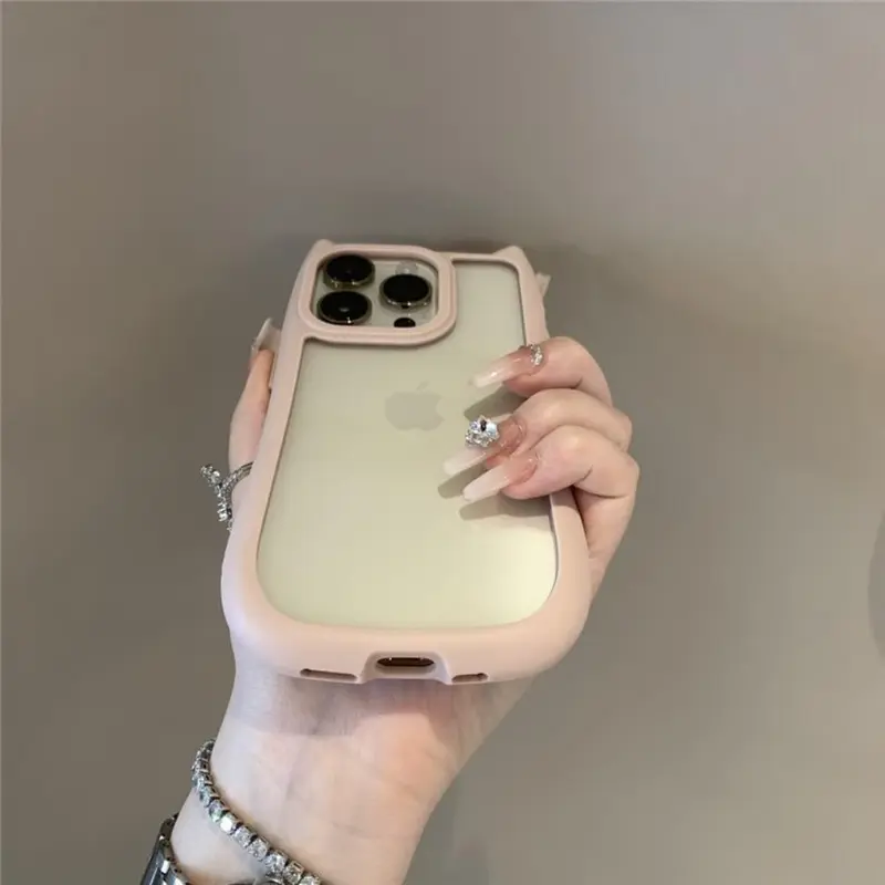 Ốp Trong Suốt Tai Mèo, Thiết Kế Dễ Thương, Tương Thích Với iPhone 16, 11, 12, 13, 14, 15, 16, Pro Max Và Pro Max Plus, Ốp Lưng Acrylic Cứng Chống Sốc, Silicon Mềm, Kawaii Funda 8