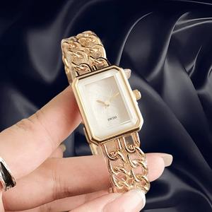 Jam Tangan Wanita, Estetik Tinggi, Halus, Lembut, Rasa Tinggi, Reka Bentuk Padat Persegi, Indah Watches sinar matahari pas malam gelang