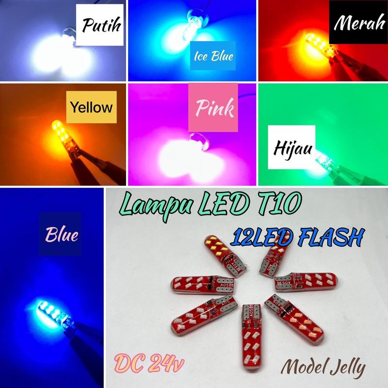 Sepasang (2Biji) Lampu LED T10 Jelly 12Led 24Volt Flash Lamp - Shop ...