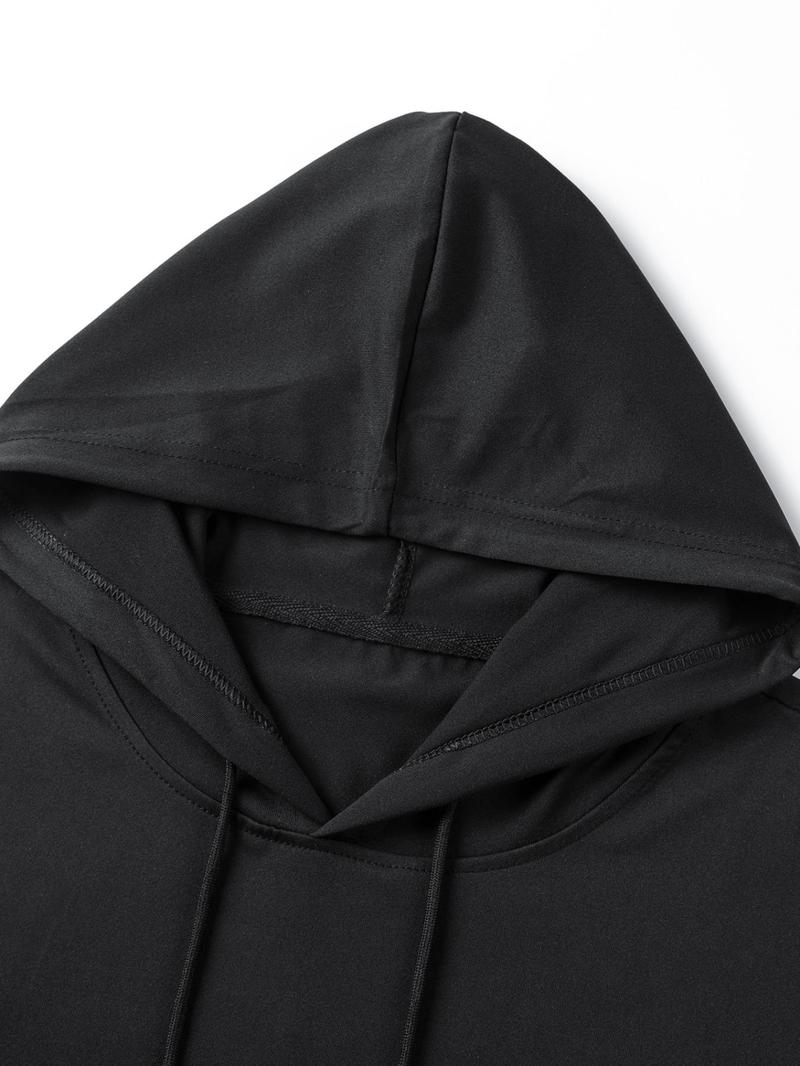 Product Introduction of Men's Solid Color Drawstring Asymmetrical Hem Hooded Tank Top, Regular Fit Casual Comfy Soft Fabric Sleeveless Top for Daily Wear, Menswear for All Seasons 3