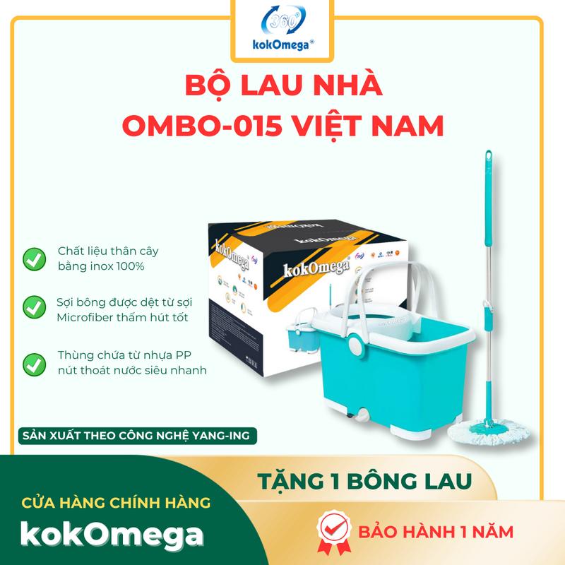 Bộ Lau Nhà Xoay 360 Độ Chữ Nhật kokOmgea 4IN1 Cây Lau Nhà Lau Sàn