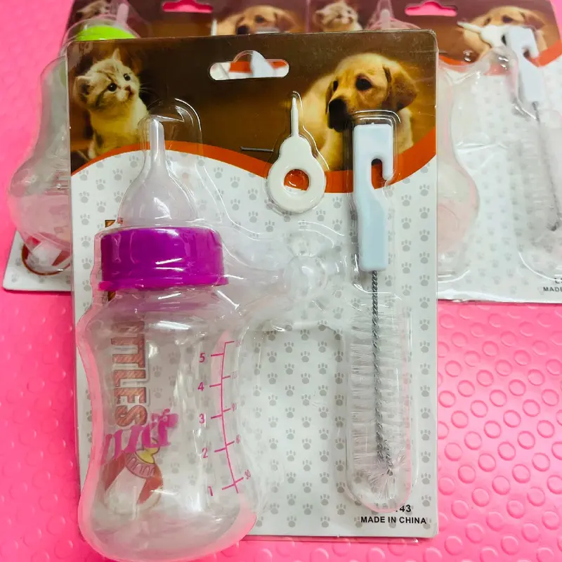 Bình Sữa Kèm Đầu Ti Silicon Cho Thú Cưng Bằng Nhựa An Toàn 150ml 0
