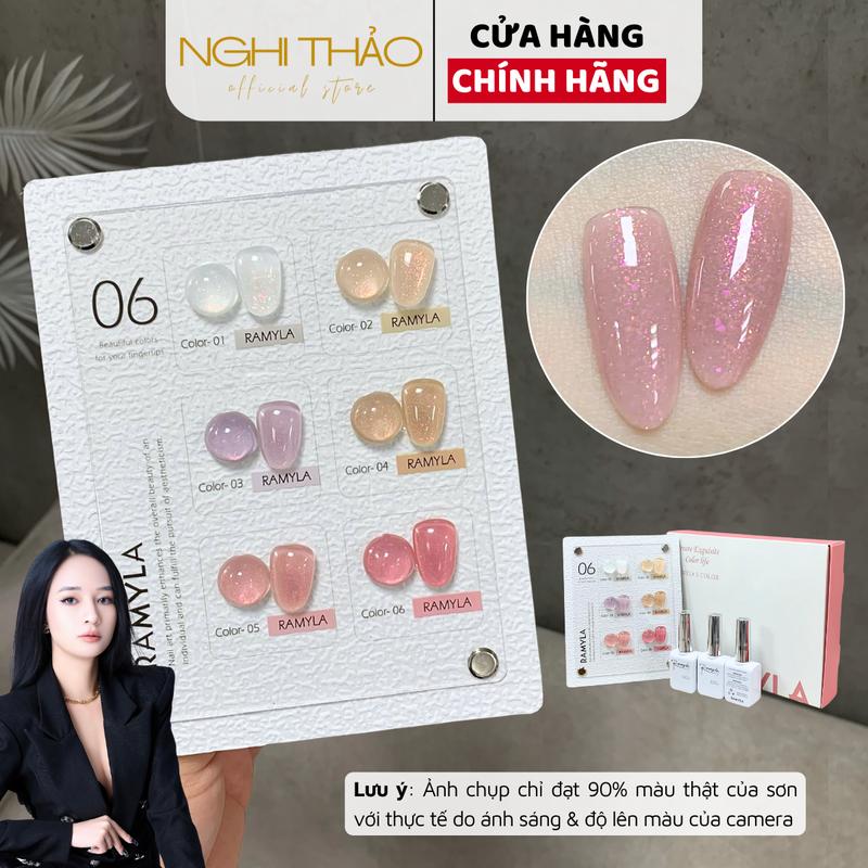 Set sơn gel thạch nhũ khổng tước RAMYLA 6 màu