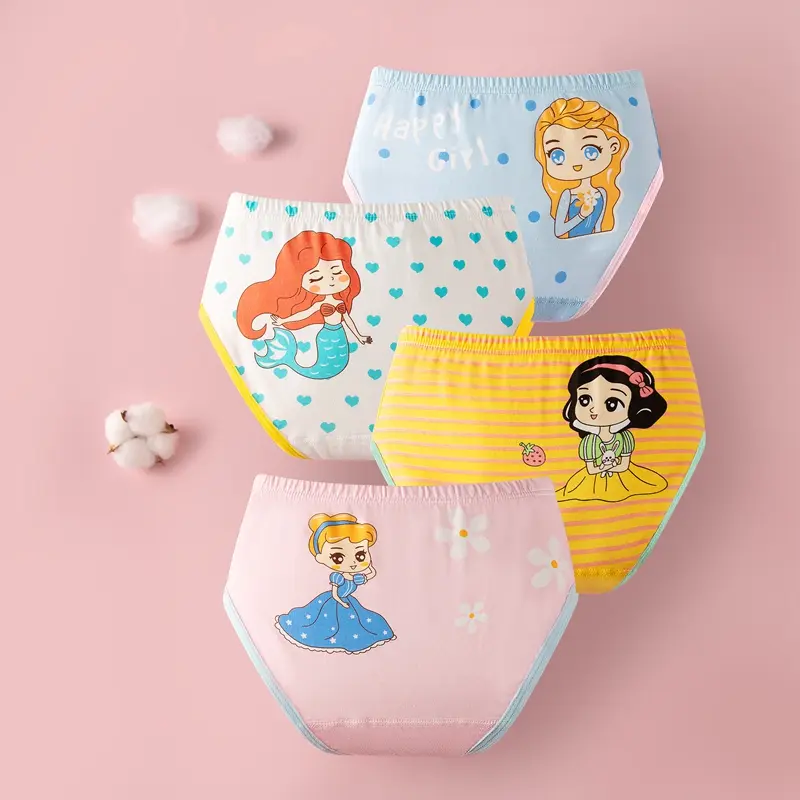 4 Pieces Girl's Briefs Cotton Toddler Children Teens Baby Girl Shorts Children's Underwear Student Underpants