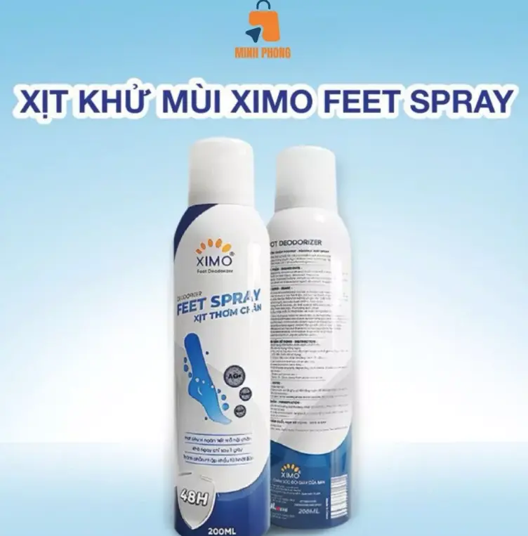 Xịt thơm chân Ximo 200ml giúp khử mùi hôi chân và khử mùi giày ngăn tiết mồ hôi và vi khuẩn gây mùi