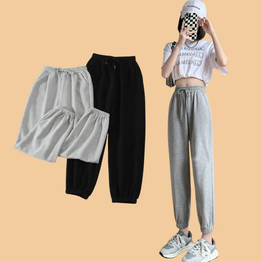 Quần Jogger Thể Thao Ulzzang - Chất Nỉ Tổ Ong Cạp Chun 4 mùa