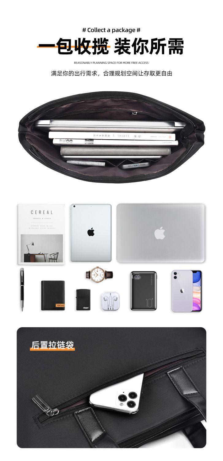 Product Introduction of Men's Simplicity Fashion Oxford Cloth Handbag A4 File Data Packet Daily Office Travel Portable Meeting Men's Bag 7