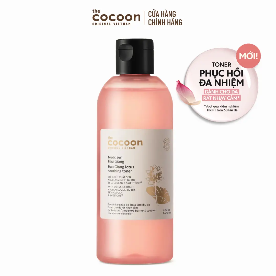 Bigsize - Nước sen Hậu Giang (toner / nước cân bằng) Cocoon giúp phục hồi đa nhiệm cho da rất nhạy cảm 310ml