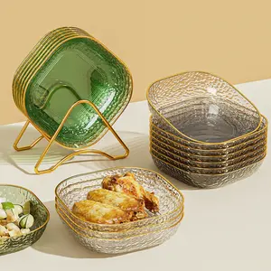 BISA COD H6481 (PIRING KECIL) Piring Buah dan Snack / Piring Cemilan Gaya Mewah / Diamond Pattern Plate Kitchenware Dapur