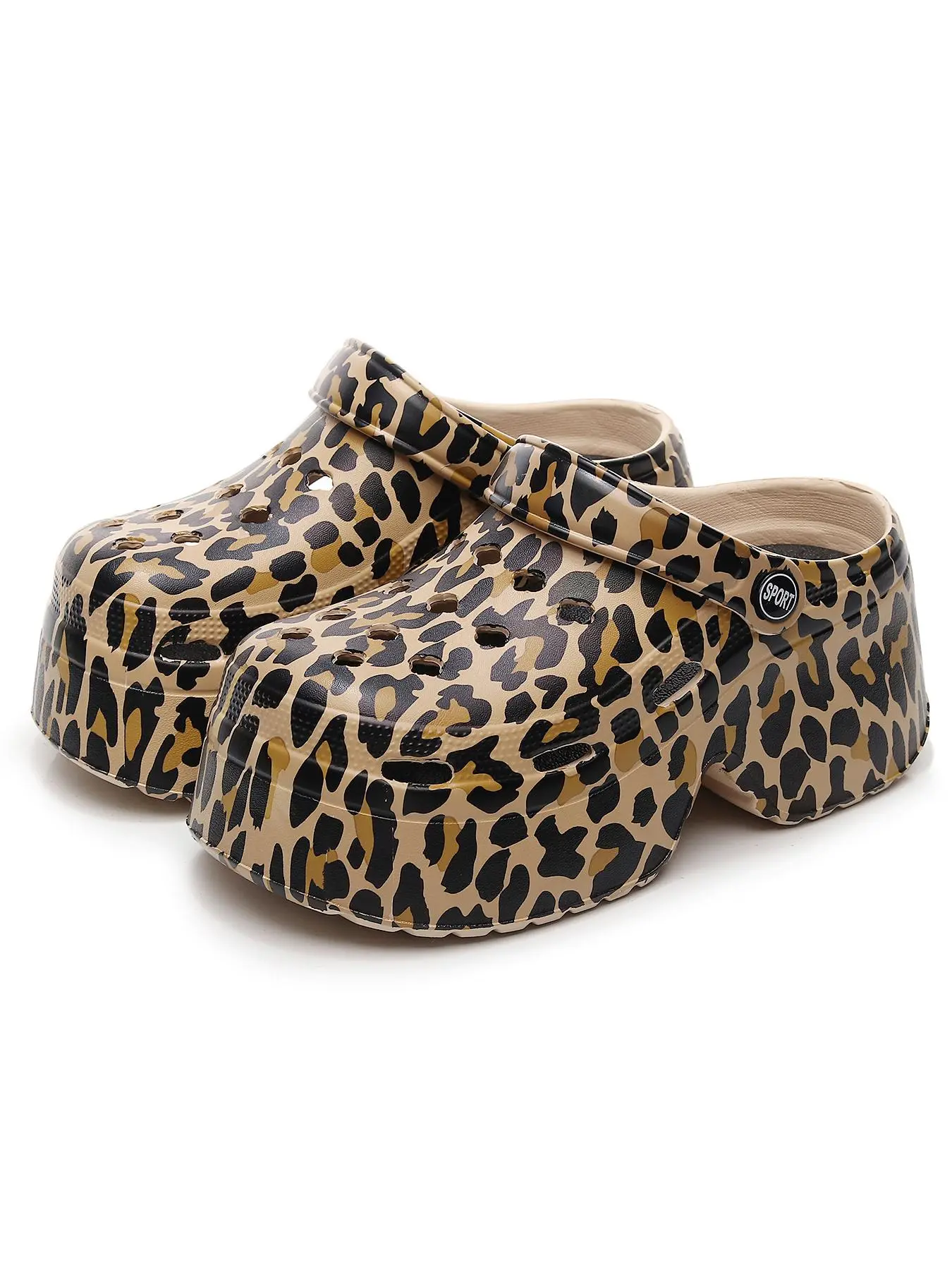 Women's Fashion Leopard Print Slides, Casual Comfortable Thick Sole Slippers for Beach, Lightweight Casual Beach Shoes for All Seasons, Footwear