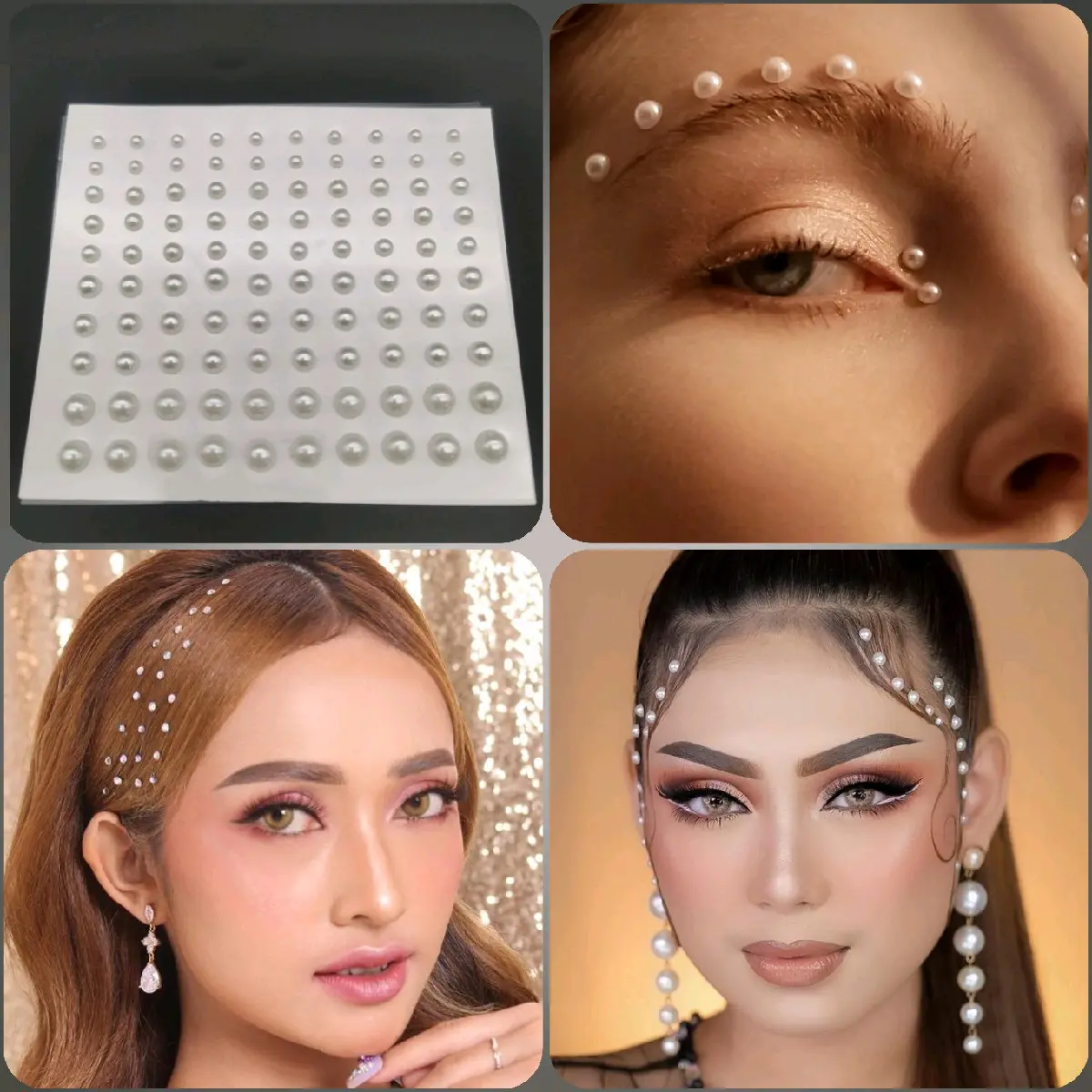 Aksesoris Rambut Mutiara Tempel Untuk Rambut Wajah Trend Hairdo Trend Makeup Viral Hiasan Permata
