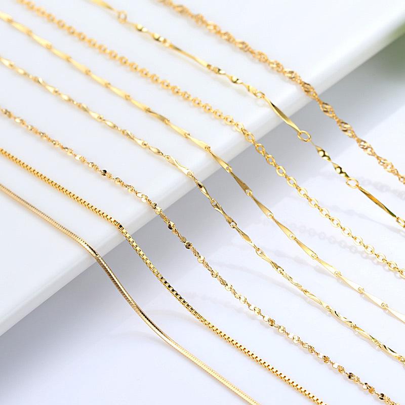 Vòng Cổ Trang Sức, Màu Vàng Kim, Dây Chuyền Xương Rắn Dây Chuyền Xương Rắn, Dành Cho Nữ, 18 Inch, Nữ Tính, Đồ Trang Sức Femme Women Chain Jewelry 0