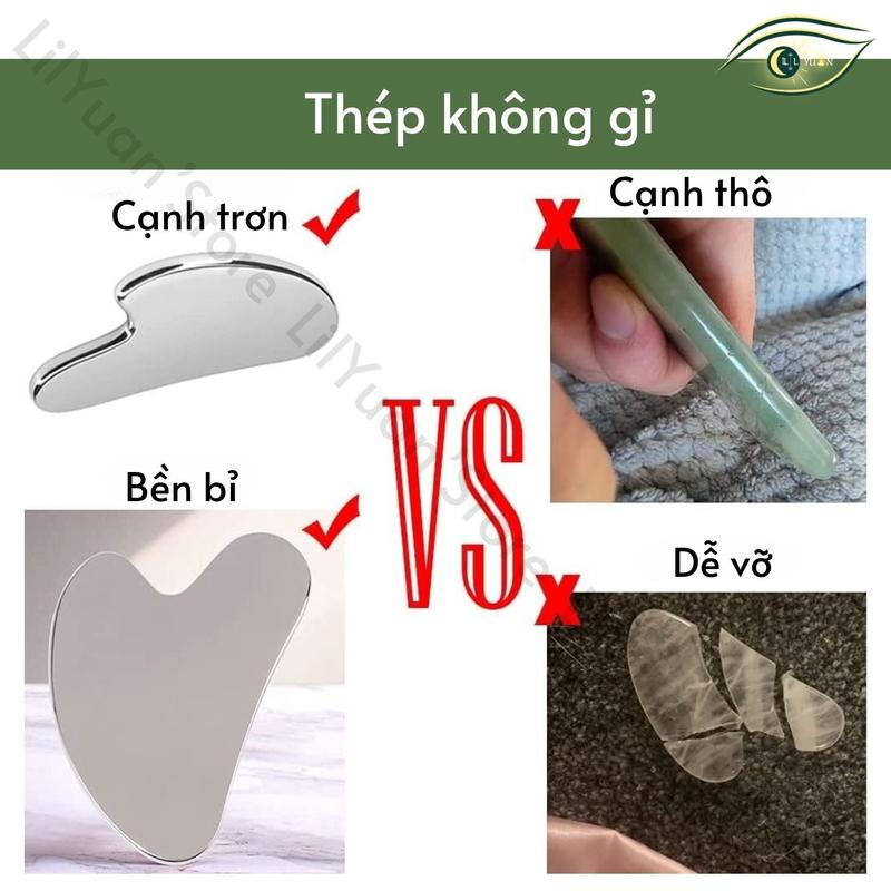Product Introduction of [Tặng Dầu Massage] Đồ Cạo Cơ Mát Xa Kèm Túi Đựng Nâng Cơ Mặt Chống Lão Hóa Guasha Thép Không Gỉ LilYuan'Store 8