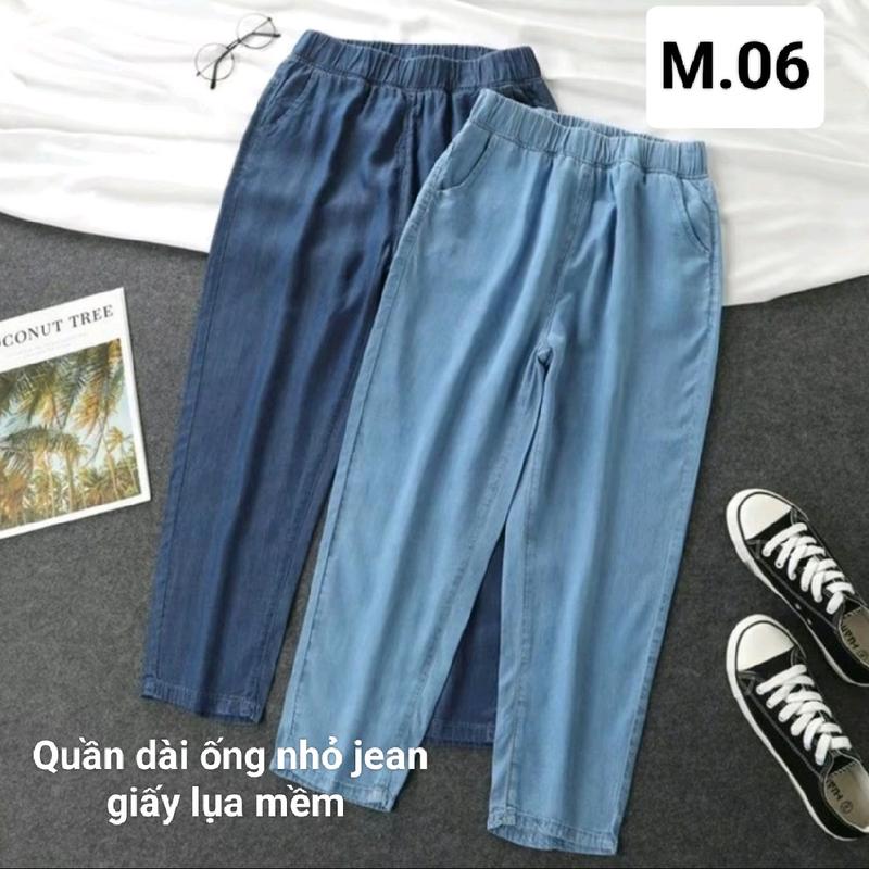 Quần dài giấy lụa  mềm mịn mát ống nhỏ 18cm., dáng betghi Jean Pants (M6)..