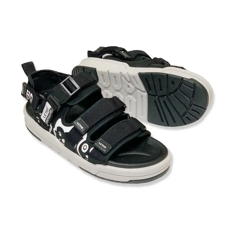 Giày Sandal Hiệu LETAS Nam Nữ 3 Quai Ngang Dán Xé Quai Hậu Tháo Rời D714 1