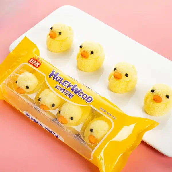 Children Creative Cotton Candy Cartoon Little Yellow Duck Shape Candy Wholesale