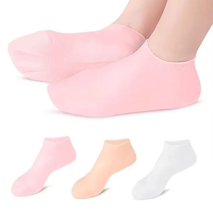 Kaos Kaki Silicone Moisturizing Foot Socks Cracked Heel Pecah Pecah - Nude, Size M