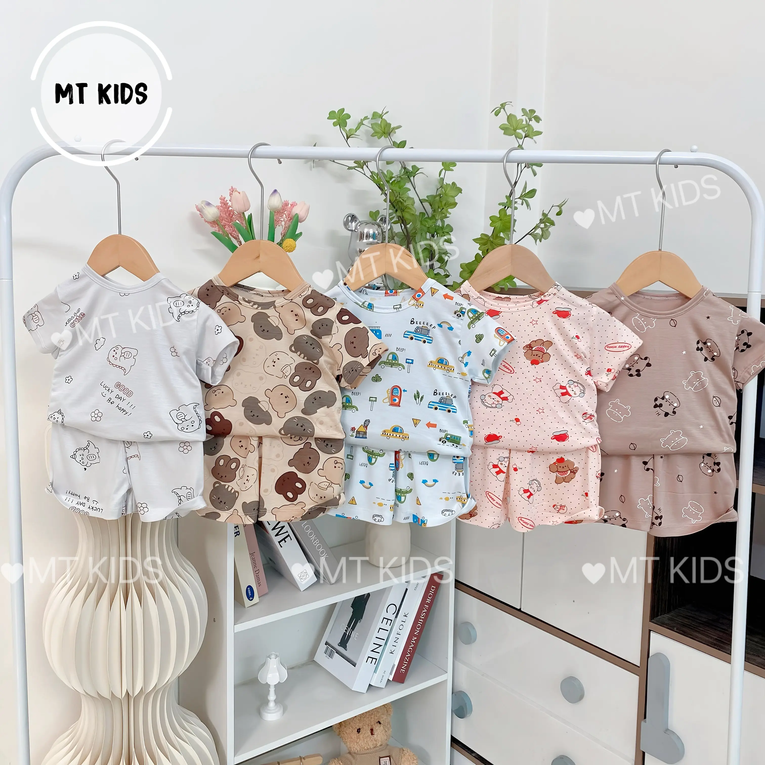 Combo 3-5 Bộ cộc thun lạnh cho bé, thoáng mát,thấm hút mồ hôi (6 - 16 Kg) [ Được chọn màu ]