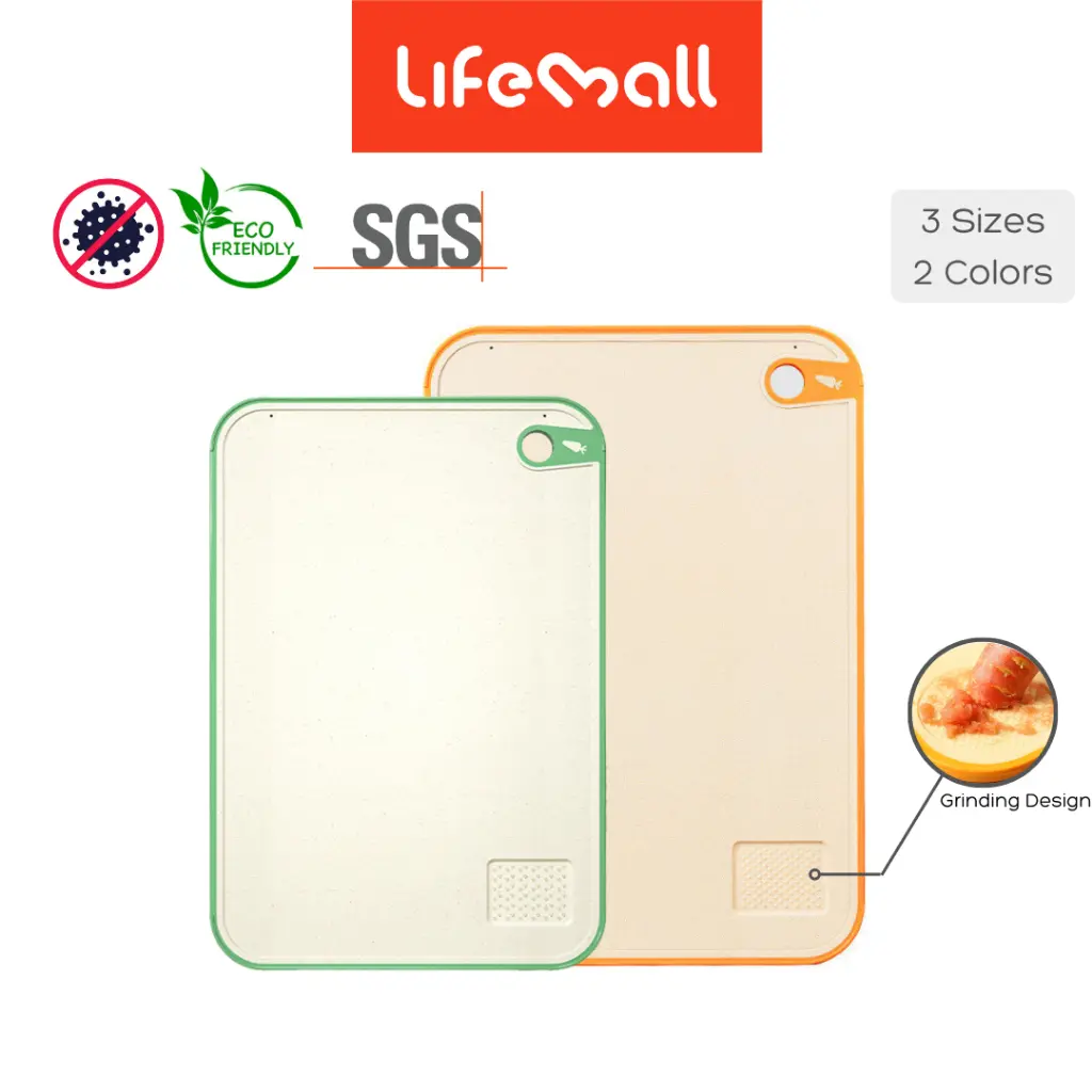LifeMall - Wheat Straw Chopping Board |Cutting Board| Anti-Bacterial | Reversible | Eco-friendly