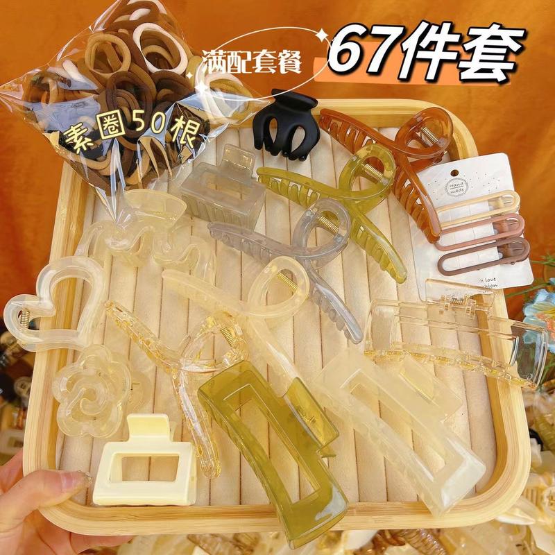 kẹp tóc Combo 67 món kẹp đầy đầu Nữ Women Càng Cua Voan Voi